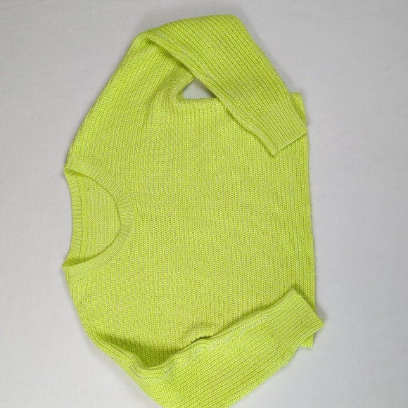 Neon Green Knit Crewneck‎ Women's Sweater L - Picture 1 of 4